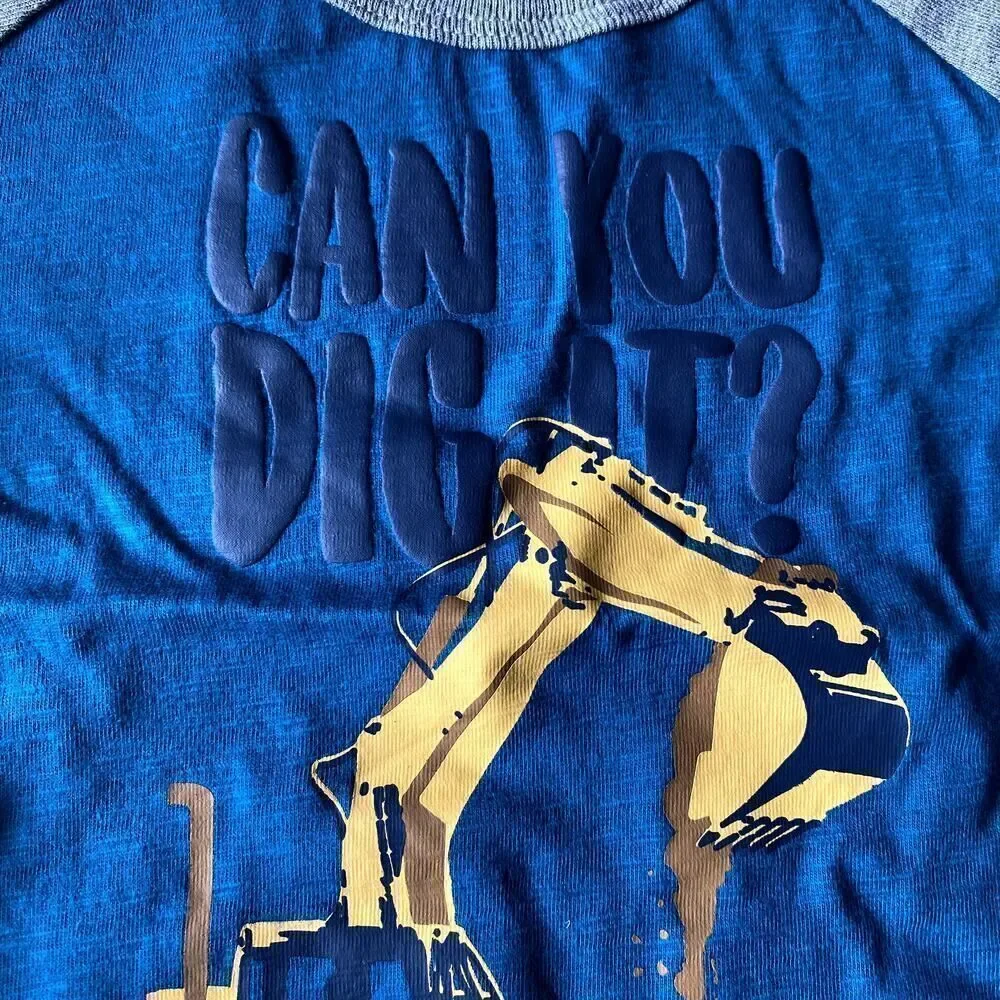 Carter's Construction Long Sleeve Shirt Gray Blue 18 Months